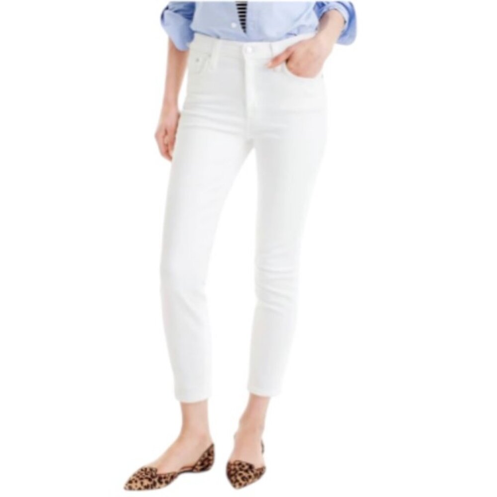 J. Crew white high rise cropped skinny jeans size 30